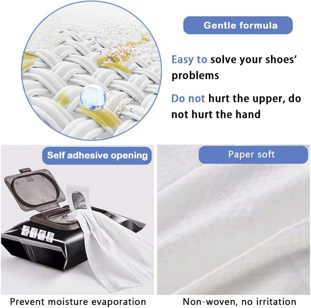 Shoe Cleaning Wipes (80 Wipes) – Quick Sneaker & Leather Shoe Cleaner (2 qty)