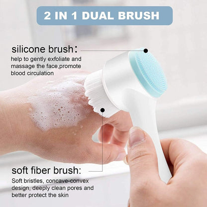 2 in 1 Silicone Face Scrubber Brush – Deep Cleansing & Exfoliating Tool