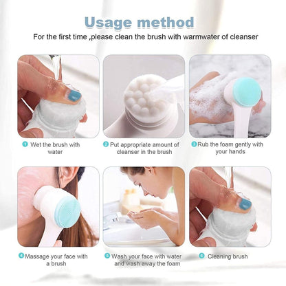 2 in 1 Silicone Face Scrubber Brush – Deep Cleansing & Exfoliating Tool