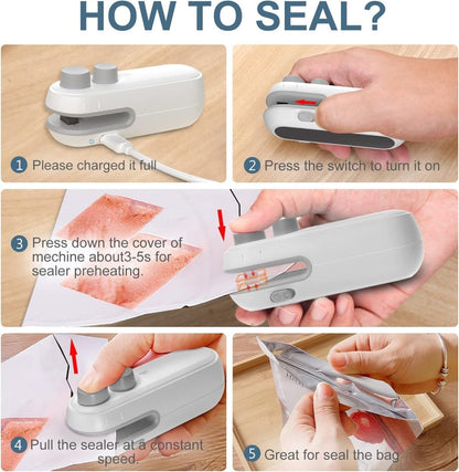 2-in-1 USB Mini Bag Sealer & Cutter Machine