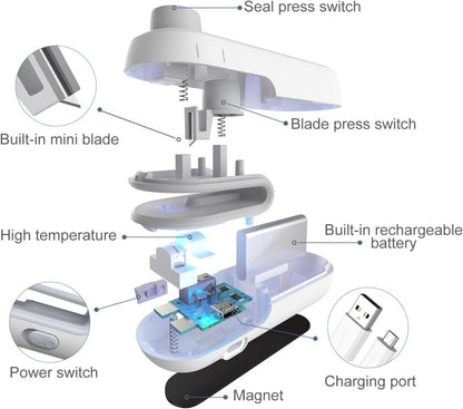 2-in-1 USB Mini Bag Sealer & Cutter Machine