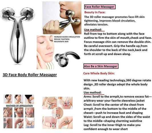 3D Face & Body Massager Roller for Skin Tightening & Lifting