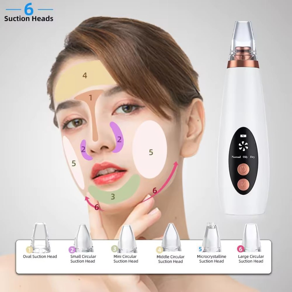 6-in-1 Electric Blackhead Remover with Vacuum Suction