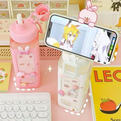 700ml Kawaii Water Bottle with Straw – BPA Free
