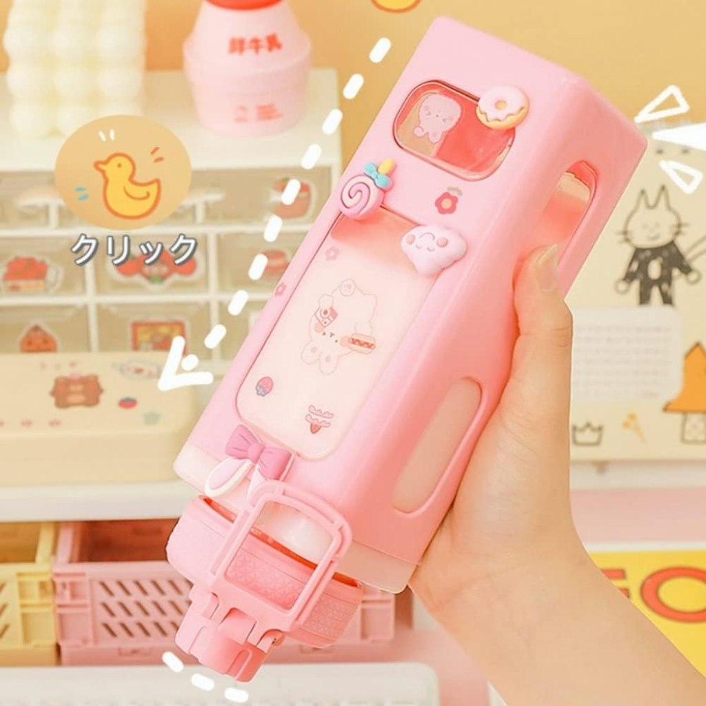 700ml Kawaii Water Bottle with Straw – BPA Free