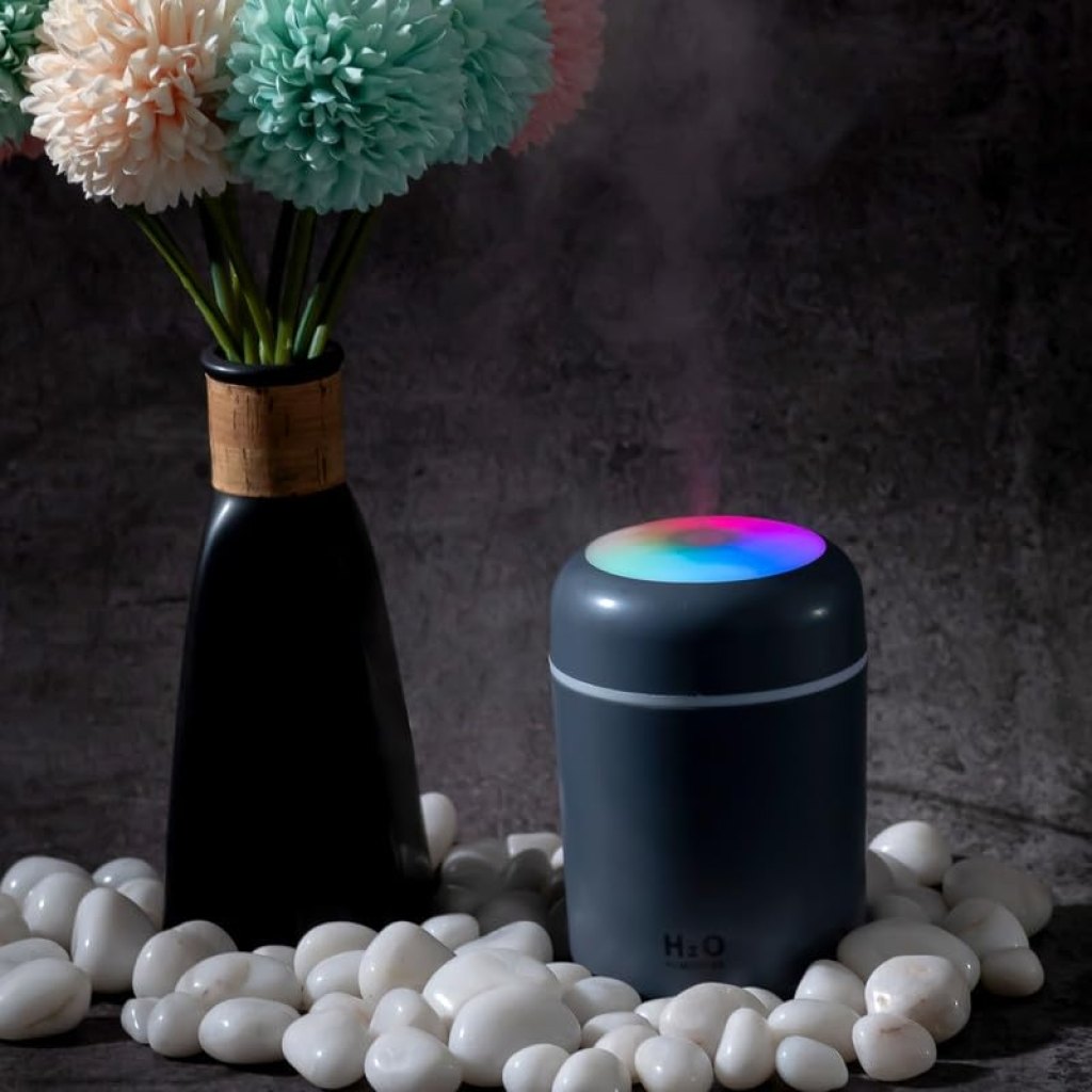 USB H2O Mini Humidifier – Portable Cool Mist Air Humidifier with LED Light