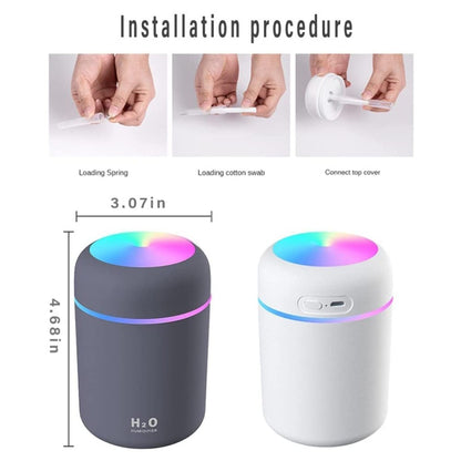 USB H2O Mini Humidifier – Portable Cool Mist Air Humidifier with LED Light