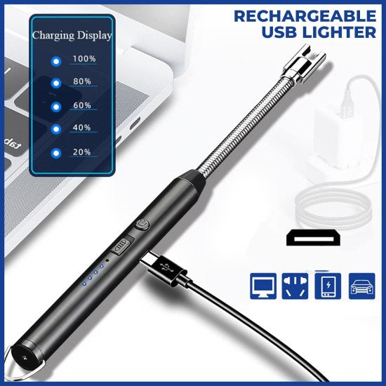 Rechargeable USB Electric Gas Lighter – Flexible Long Neck Kitchen Lighter
