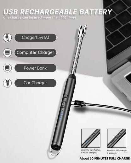 Rechargeable USB Electric Gas Lighter – Flexible Long Neck Kitchen Lighter