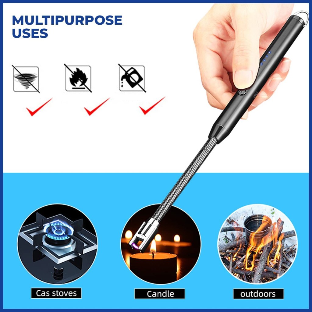 Rechargeable USB Electric Gas Lighter – Flexible Long Neck Kitchen Lighter