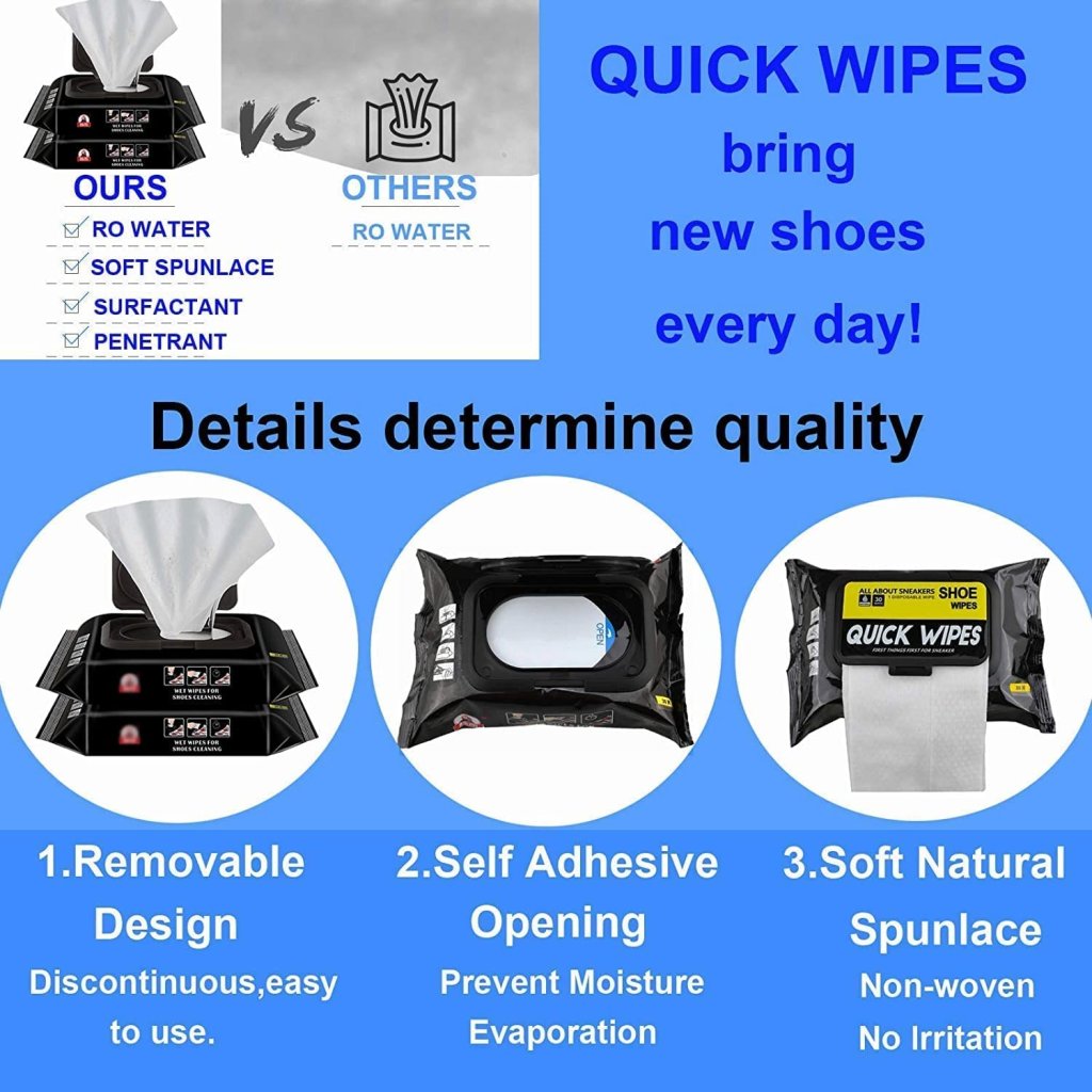 Shoe Cleaning Wipes (80 Wipes) – Quick Sneaker & Leather Shoe Cleaner (2 qty)