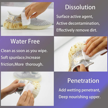 Shoe Cleaning Wipes (80 Wipes) – Quick Sneaker & Leather Shoe Cleaner (2 qty)