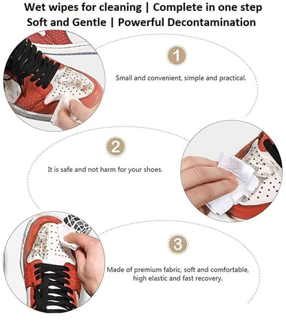 Shoe Cleaning Wipes (80 Wipes) – Quick Sneaker & Leather Shoe Cleaner (2 qty)