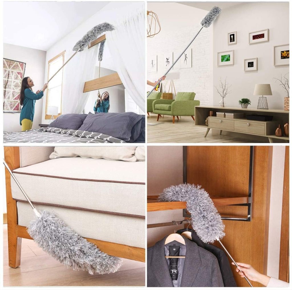 Telescopic Microfiber Duster with Extendable Handle (100 Inch)