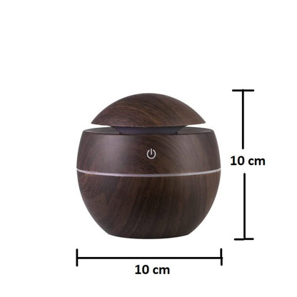 Wooden Ultrasonic Humidifier & Aroma Diffuser with LED Light